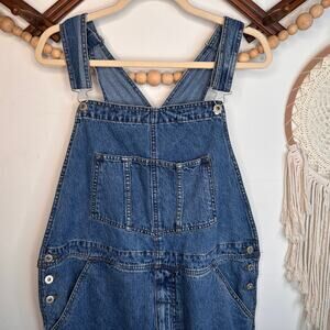 Vintage Utility Blue Denim Long Overalls